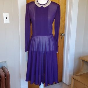 Vintage Midcentury Collared Lace Dress